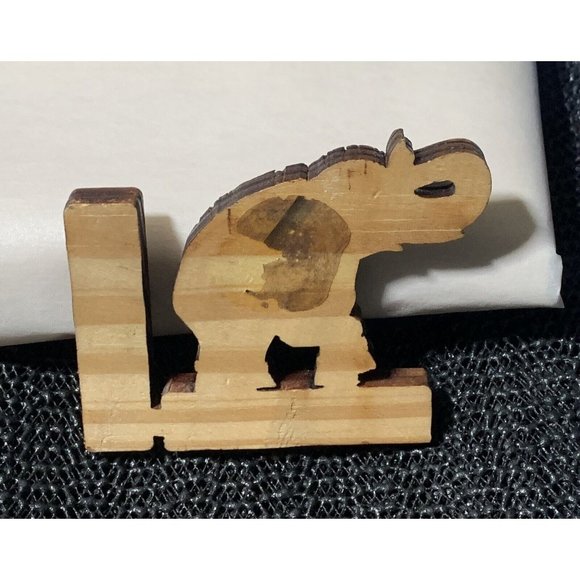 Vintage Thailand Handmade Wooden Elephant Thermometer Souvenir Land of Smiles - Picture 4 of 4